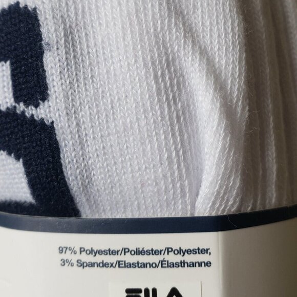 NWT - 10 Pairs Fila Women's No Show Colored Logo White Soft Socks - size 4-10 - Picture 2 of 4